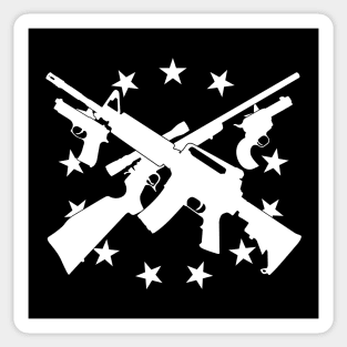 Guns Pistols and Crossed Rifles with 13 Stars Sticker